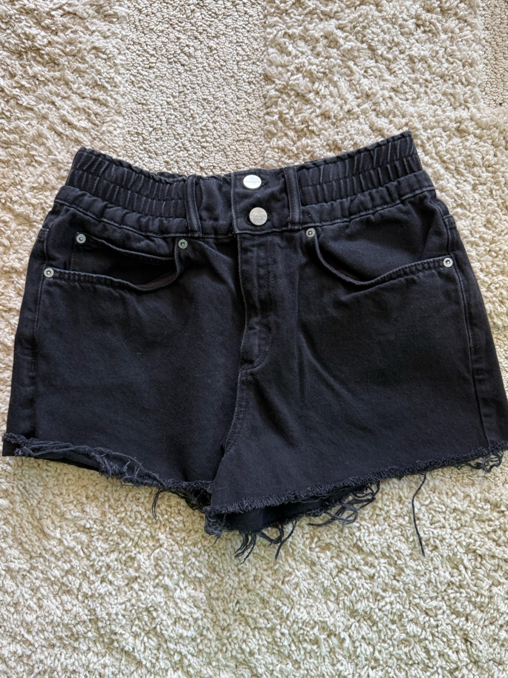 Allsaints Hailey Black Denim Shorts